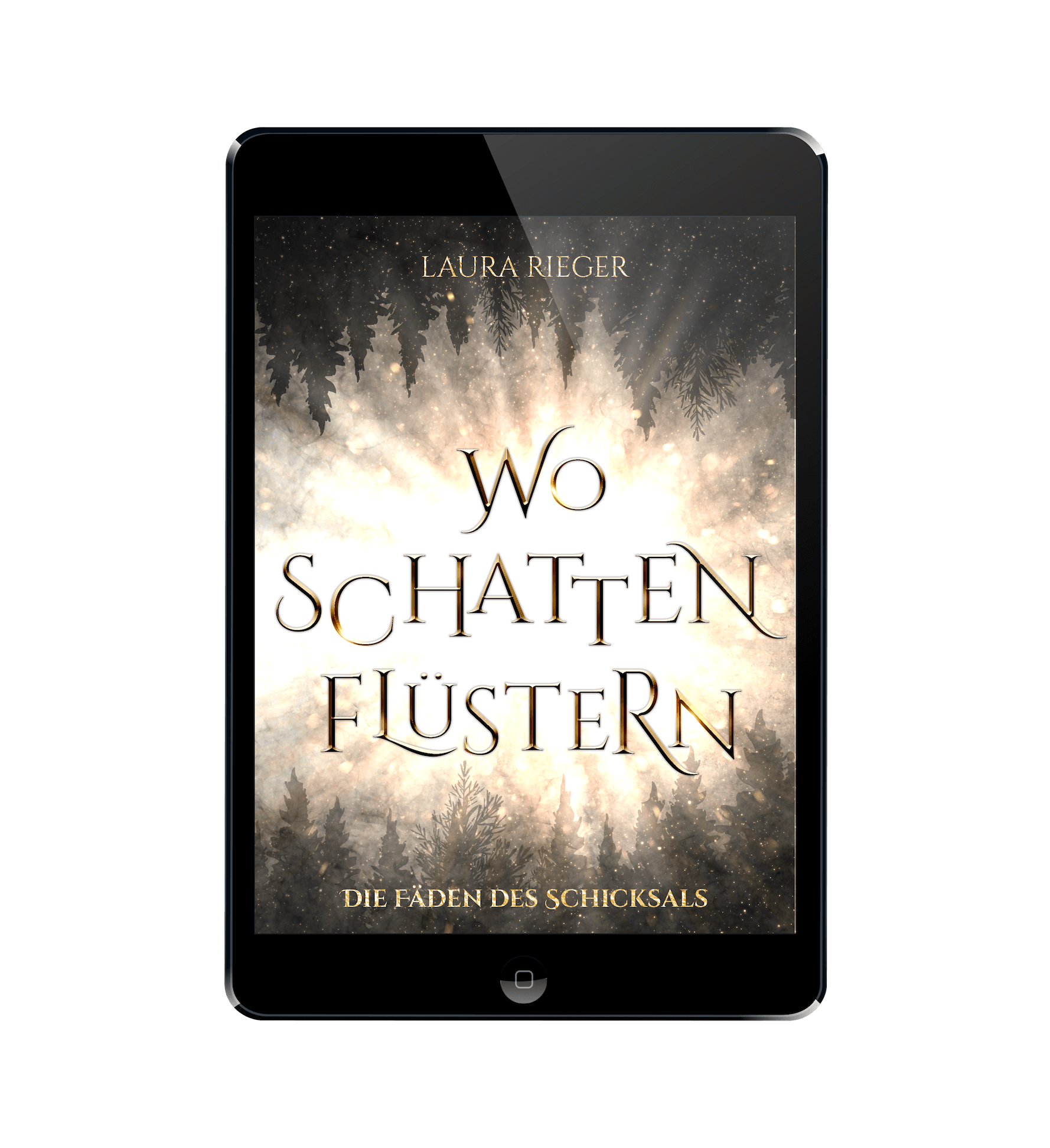 Wo Schatten flüstern - Romantasy Buch Ebook Mockup